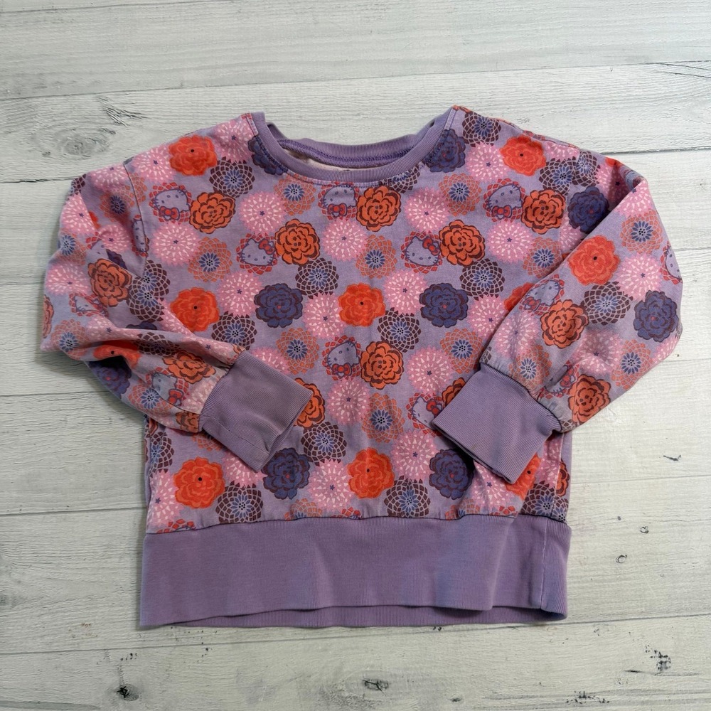 Tea collection x hello kitty girls pink and‎ purple sweatshirt size 3